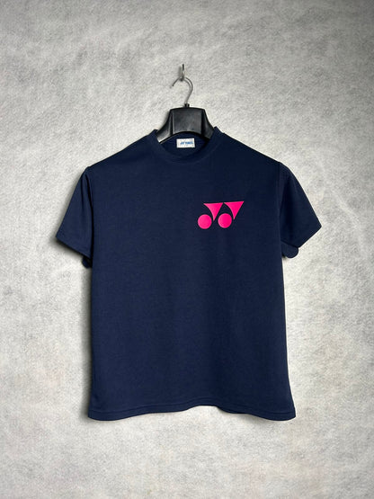 Yonex Blue Pink Logo Round Neck - Small