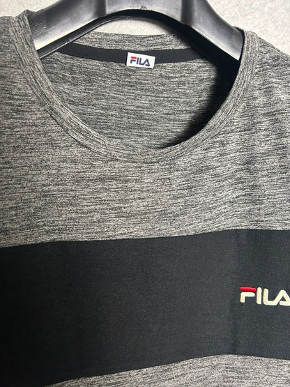 Fila Gray & Black Round Tee - XL