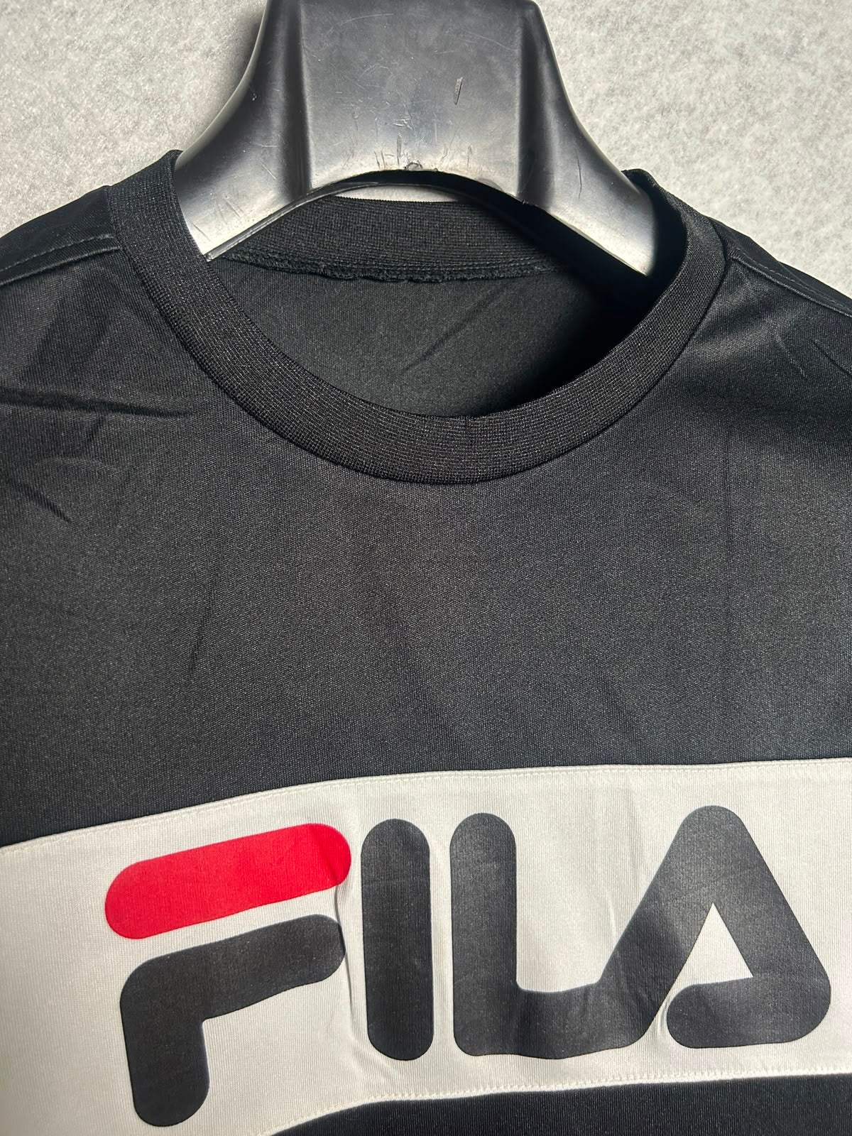 Fila Black Round Neck Tee - Medium