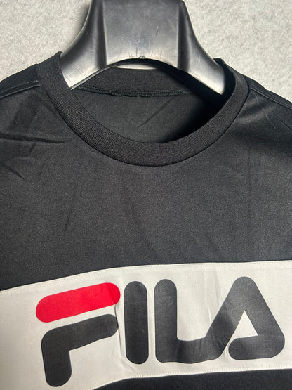Fila Black Round Neck Tee - Medium