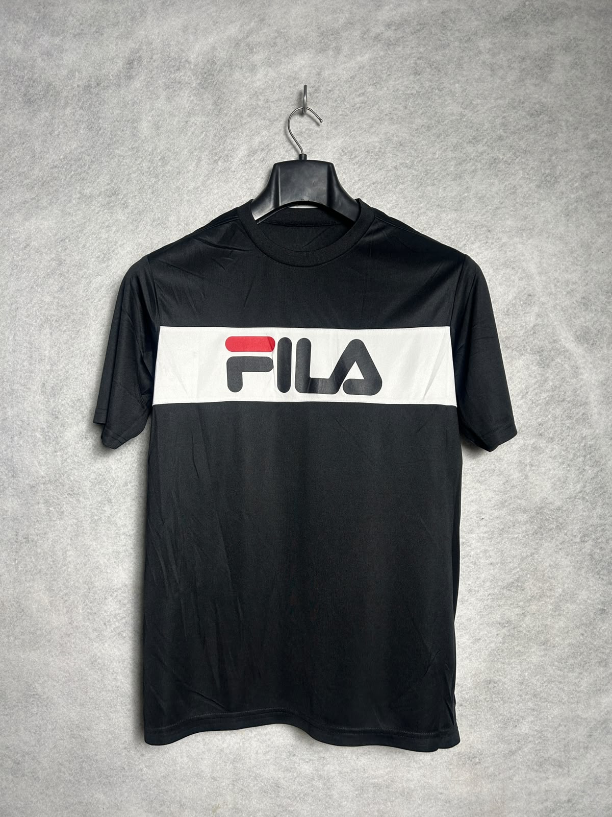 Fila Black Round Neck Tee - Medium