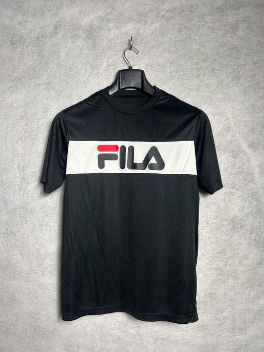 Fila Black Round Neck Tee - Medium