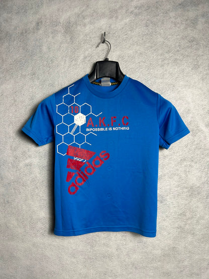 Adidas Blue ClimaLite Round Neck Tee - Medium