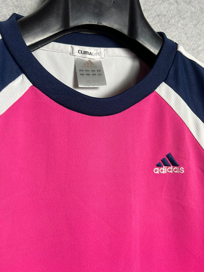 Adidas Pink Clima Lite Round Neck Tee - Medium