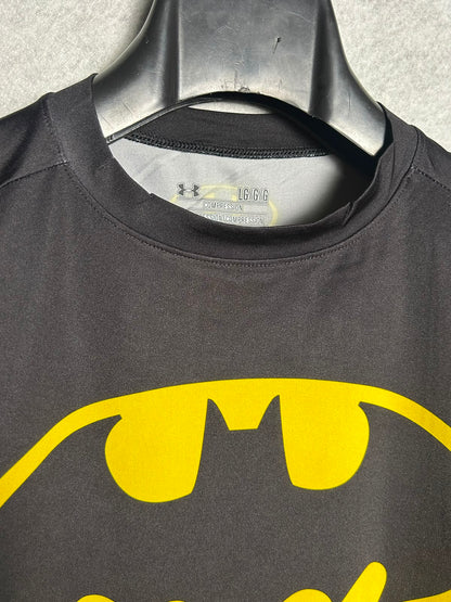 Under Armour Compression Round Neck Black Batman Logo - Large
