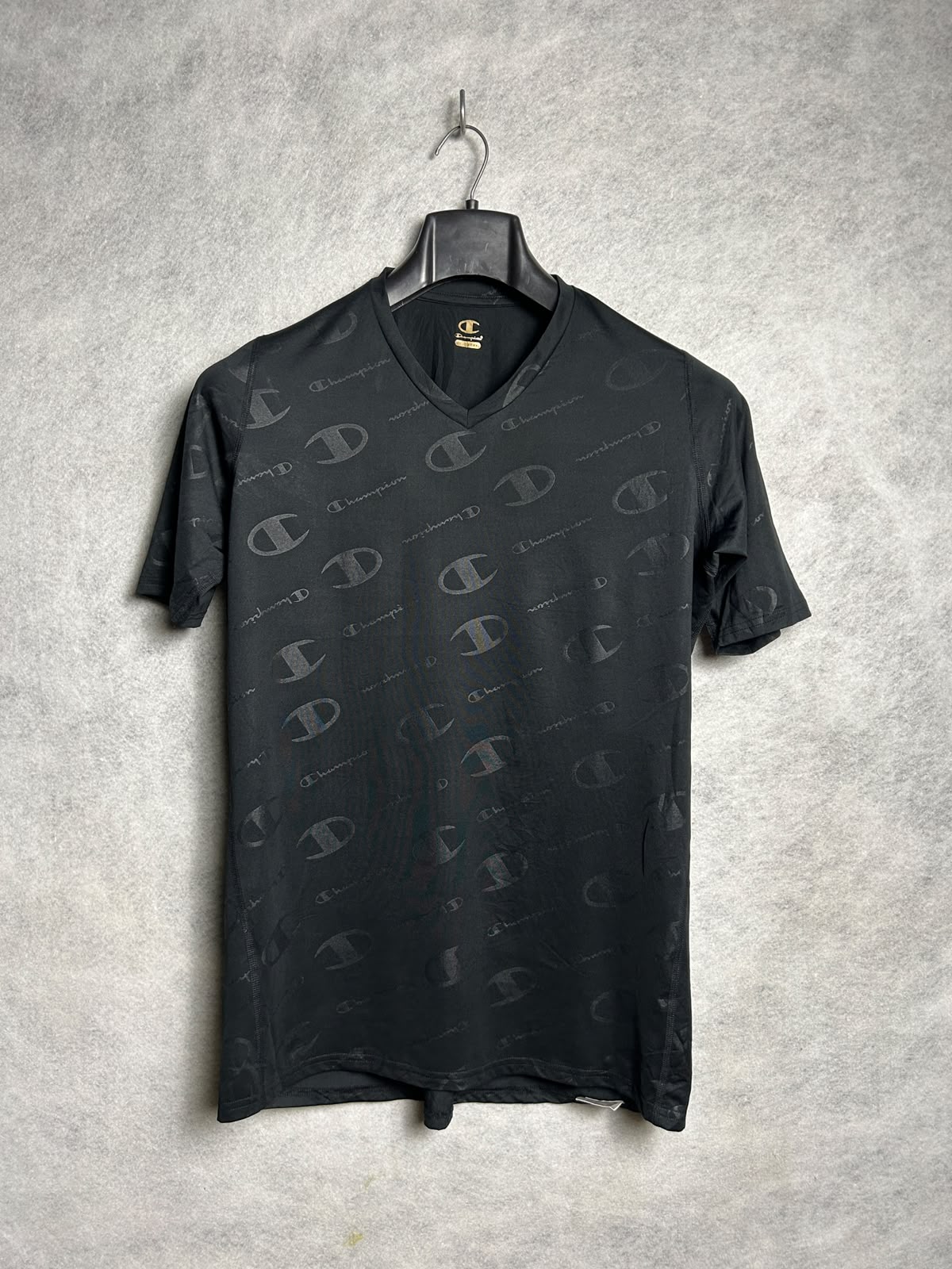 Champion Double Dry Black Round Neck - Medium