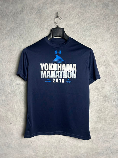 Under Armour Blue Round Neck Yokohama Marathon - Small