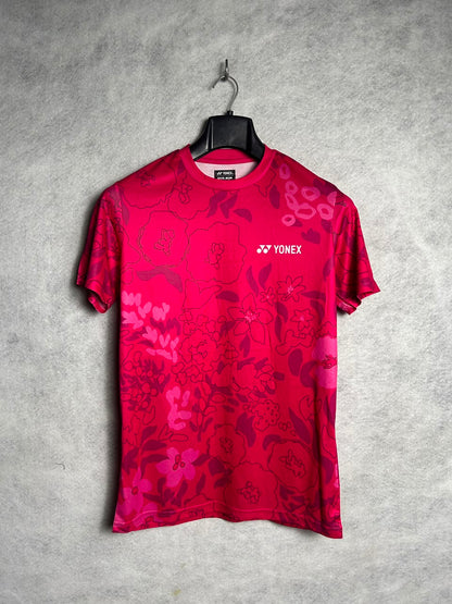 Yonex Red & Pink Round Neck - Medium