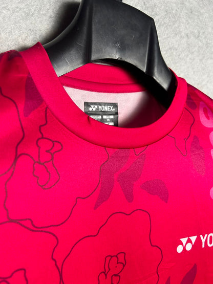 Yonex Red & Pink Round Neck - Medium