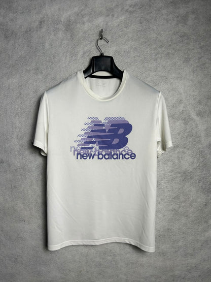 New Balance White Big Logo Round Neck - Medium