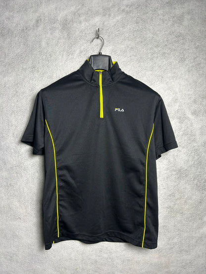 Fila Black QTR Zip Upper - Large