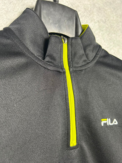 Fila Black QTR Zip Upper - Large