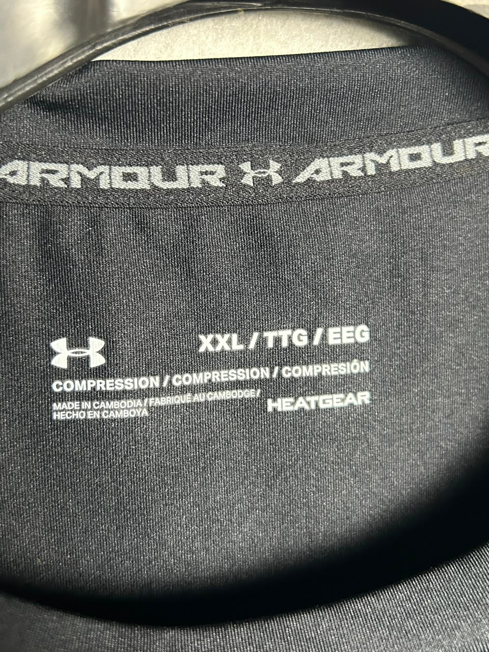 Under Armour Black Heat Gear Sando Round Neck Compression - XXL