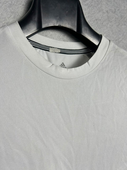 Adidas White ClimaLite Round Neck - Small