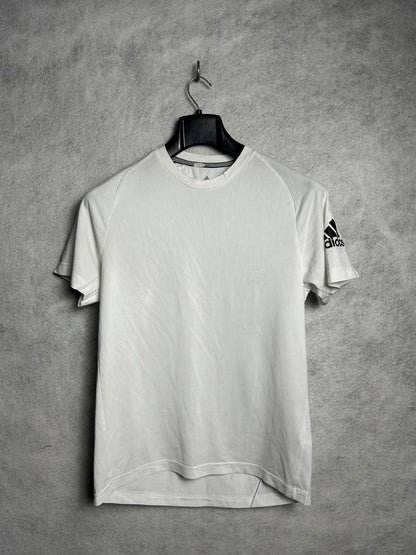 Adidas White ClimaLite Round Neck - Small