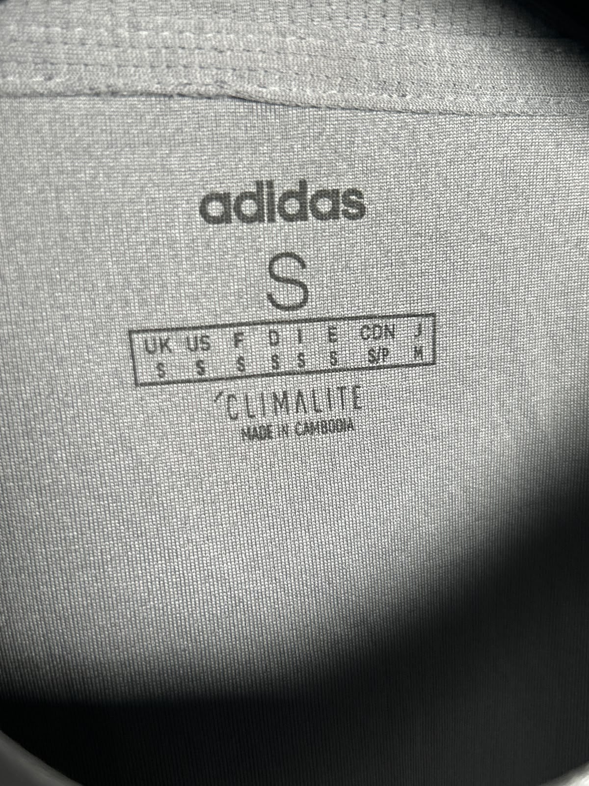Adidas Gray ClimaLite Round Neck - Small