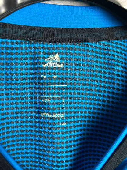 Adidas Gray ClimaLite Blue Round Neck - Small
