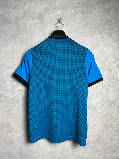 Adidas Gray ClimaLite Blue Round Neck - Small