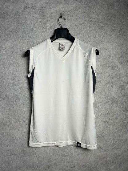 Adidas White Sando V Neck - Large