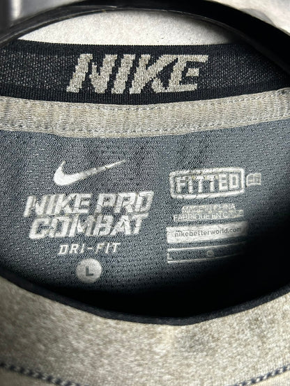 Nike Pro Combat Wolf Gray Round Neck - Large