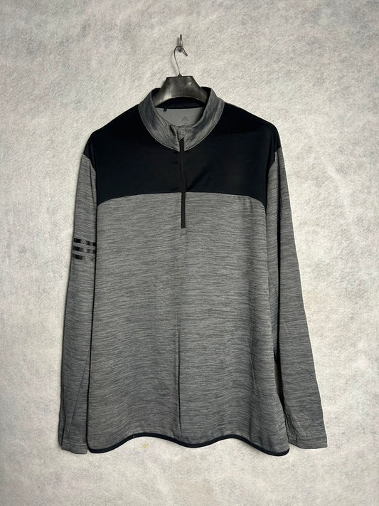 Adidas Gray Full Sleeves QTR Zip - XXL