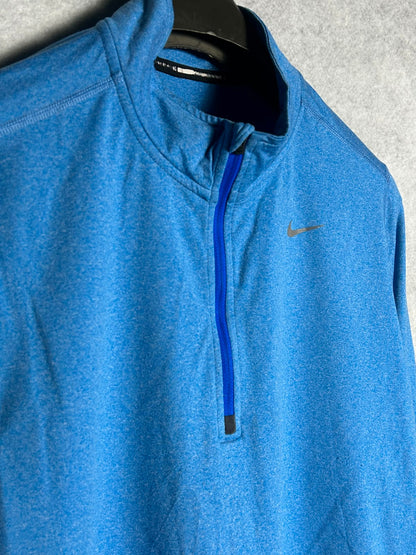 Nike Blue Full Sleeves QTR Zip - Medium