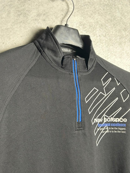 New Balance Half Zip Black Polo - Medium