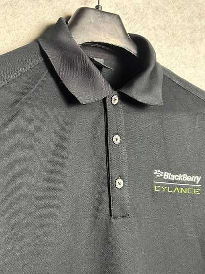 Nike Golf Blackberry Cylance Edition Dri Fit Black Polo - Small