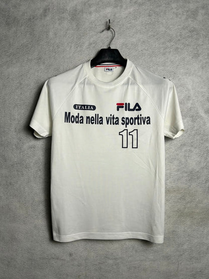 Fila Big Logo White Round Neck - Medium