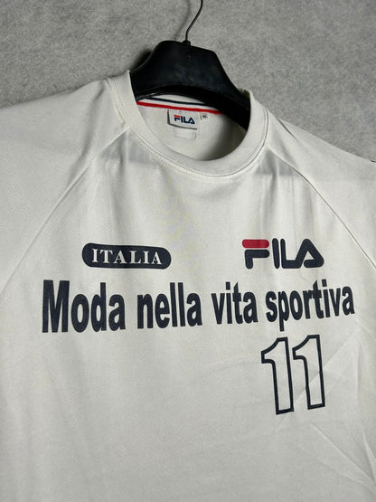 Fila Big Logo White Round Neck - Medium