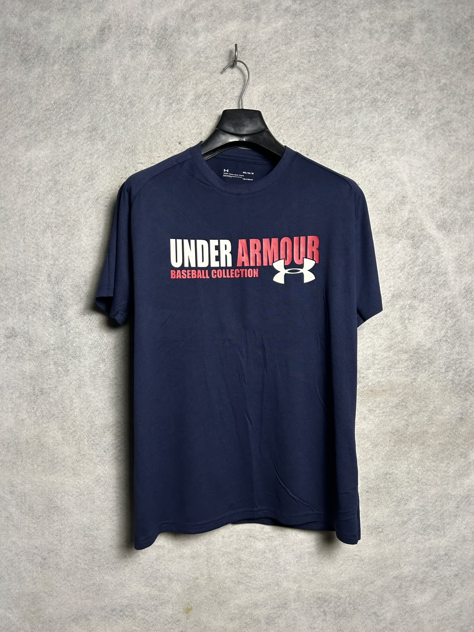 Under Armour Heat Gear Big Logo Blue Round Neck - Medium