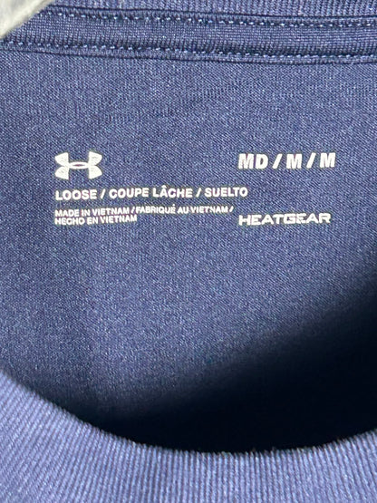 Under Armour Heat Gear Big Logo Blue Round Neck - Medium