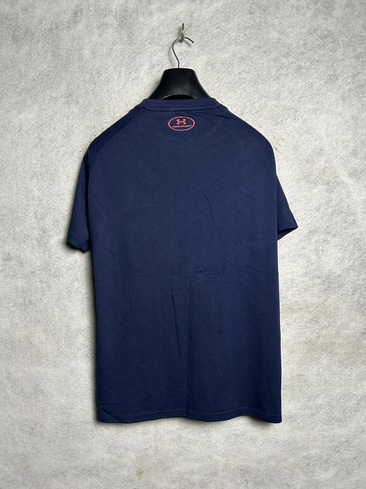 Under Armour Heat Gear Big Logo Blue Round Neck - Medium