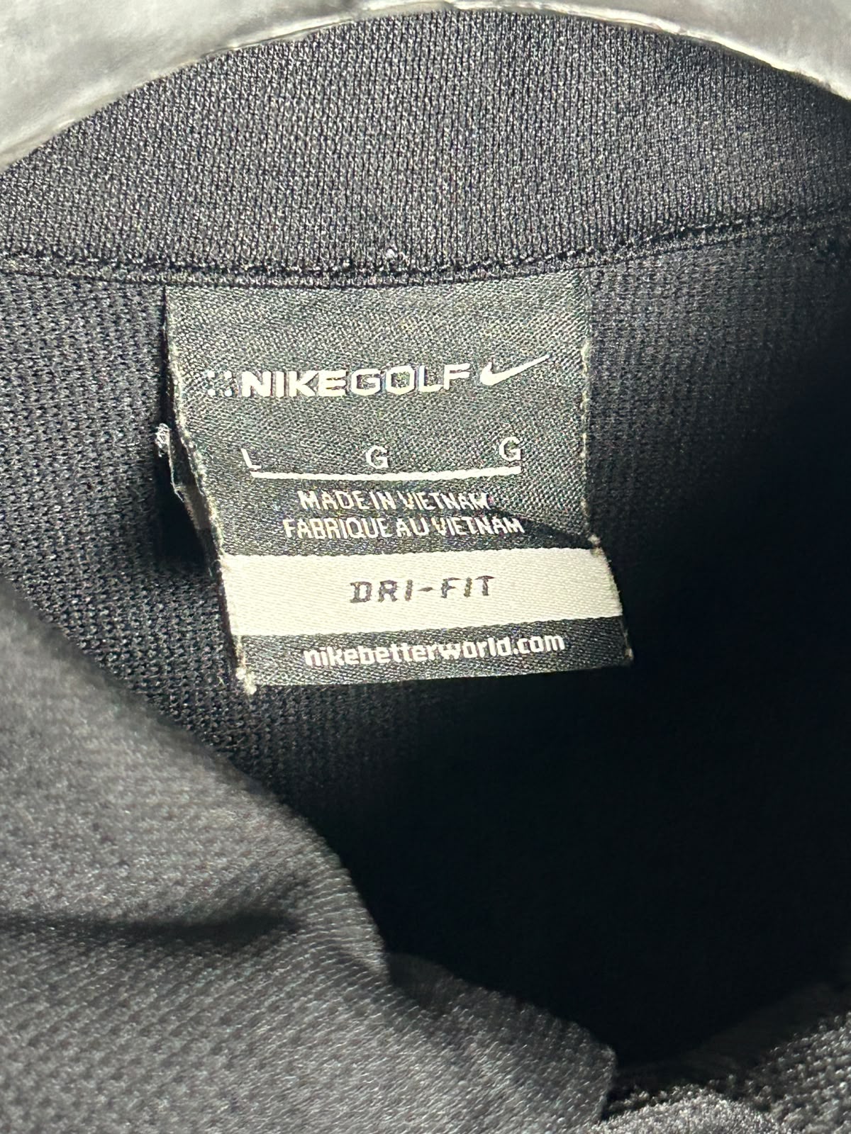 Nike Golf Dri Fit Black Polo - Large