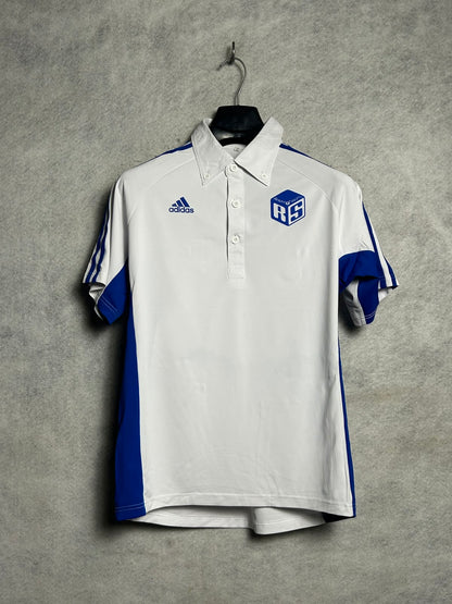 Adidas Blue And White Polo - Large