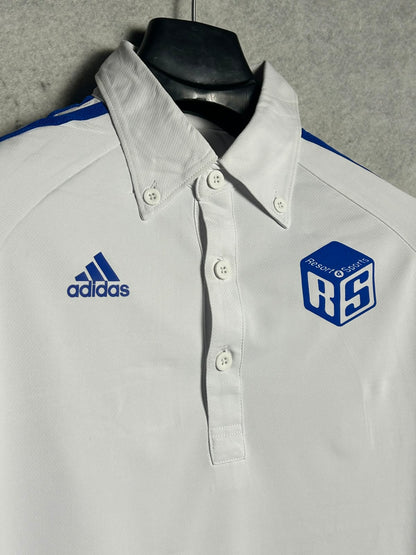 Adidas Blue And White Polo - Large