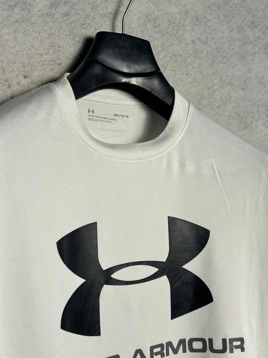 Under Armour Big Logo White Round Neck - Medium