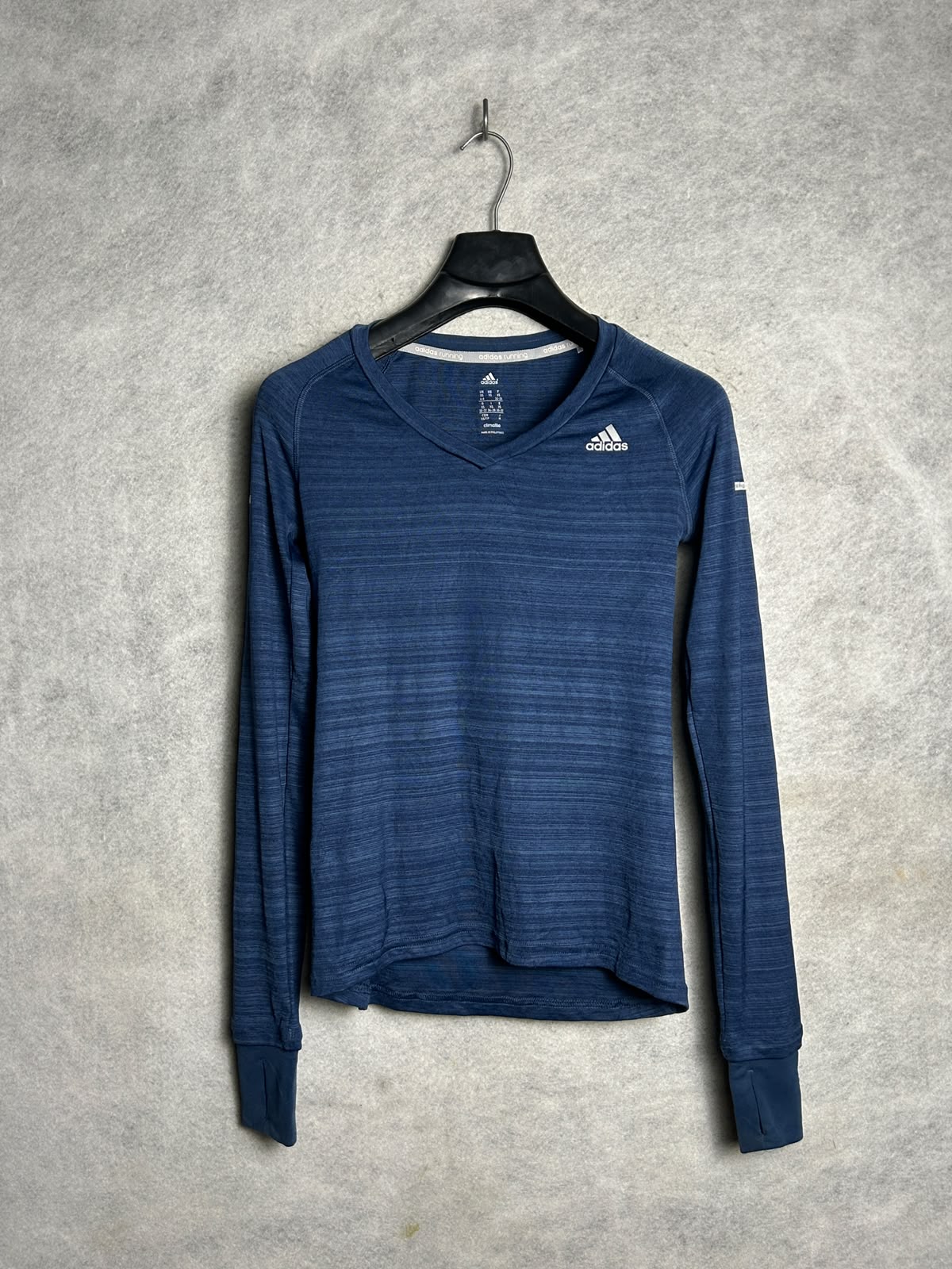 Adidas Climalite Blue V Neck Full Sleeves - Medium