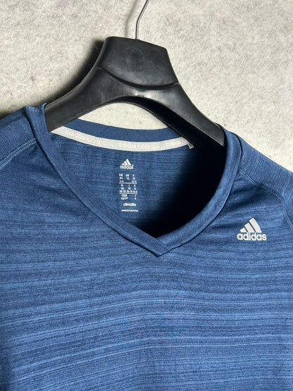 Adidas Climalite Blue V Neck Full Sleeves - Medium