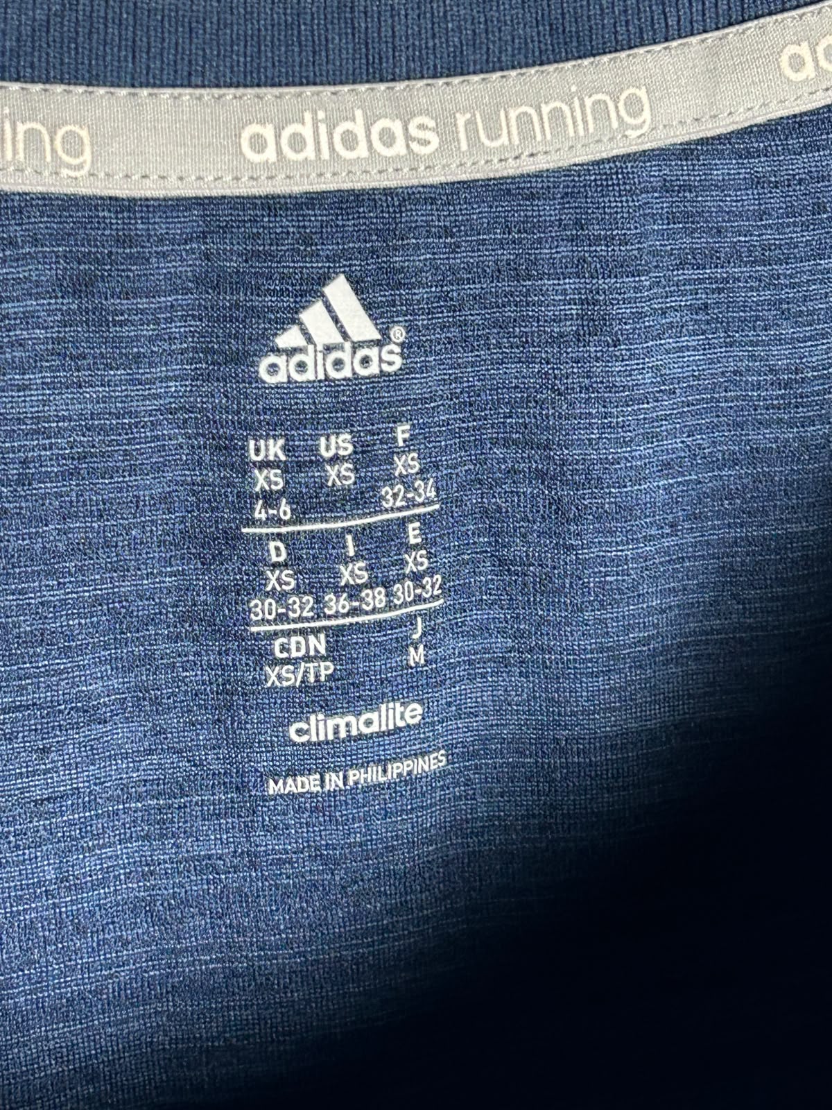 Adidas Climalite Blue V Neck Full Sleeves - Medium