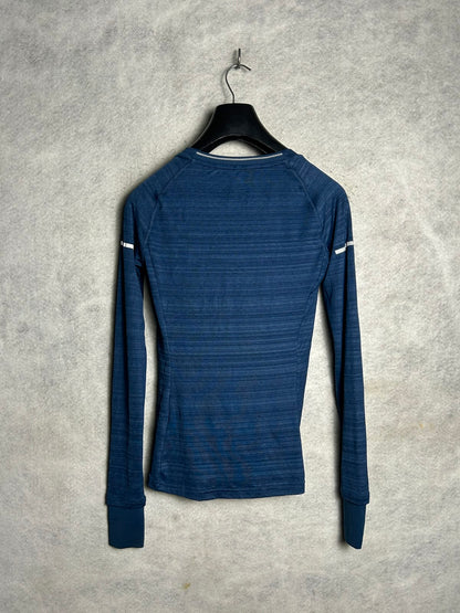 Adidas Climalite Blue V Neck Full Sleeves - Medium