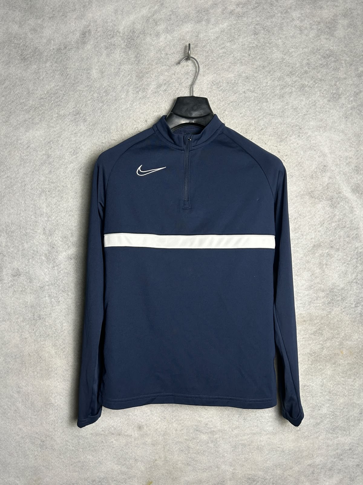 Nike Dri Fit Blue Half Zip Full Sleeves - Large