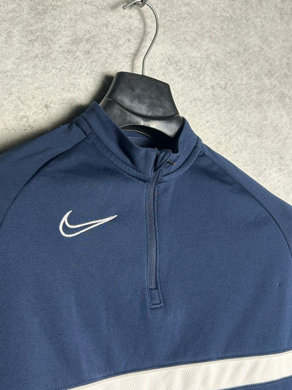 Nike Dri Fit Blue Half Zip Full Sleeves - Large