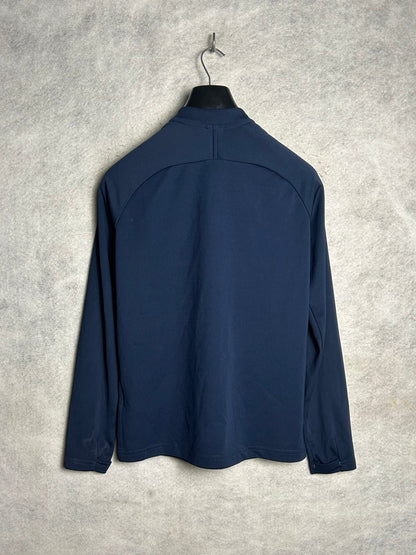Nike Dri Fit Blue Half Zip Full Sleeves - Large