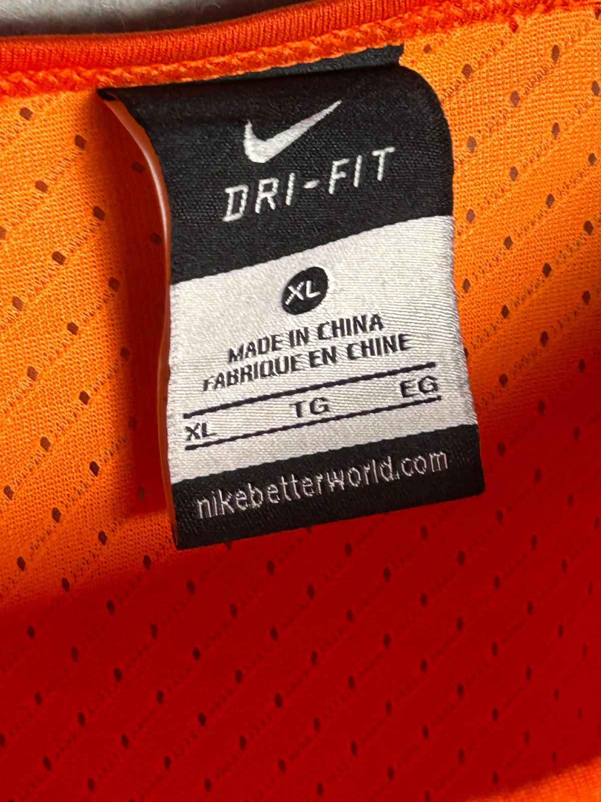 Nike Dri Fit Orange Round Neck - XL