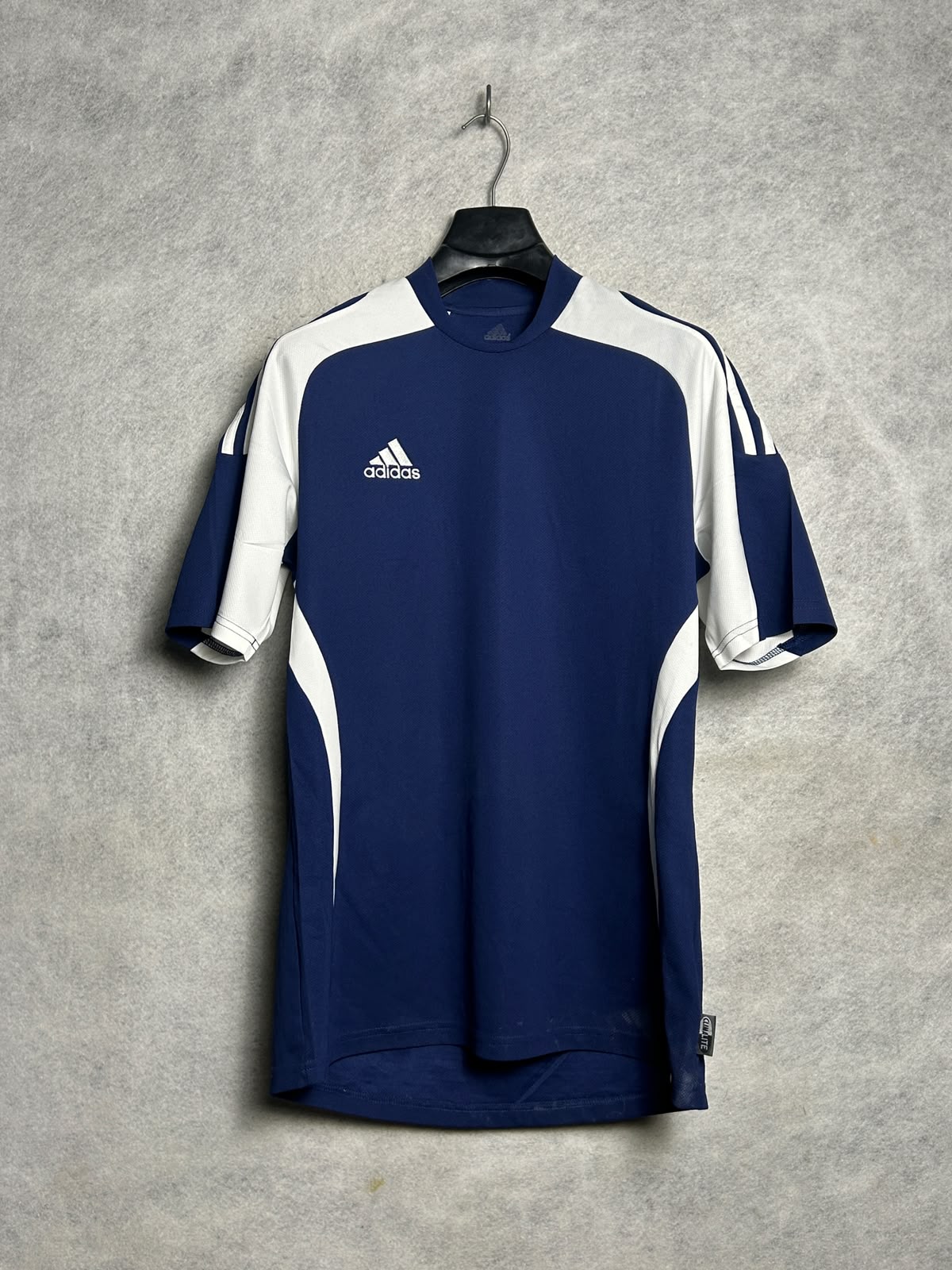 Adidas Blue And White Round Neck - Large