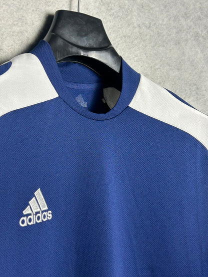 Adidas Blue And White Round Neck - Large