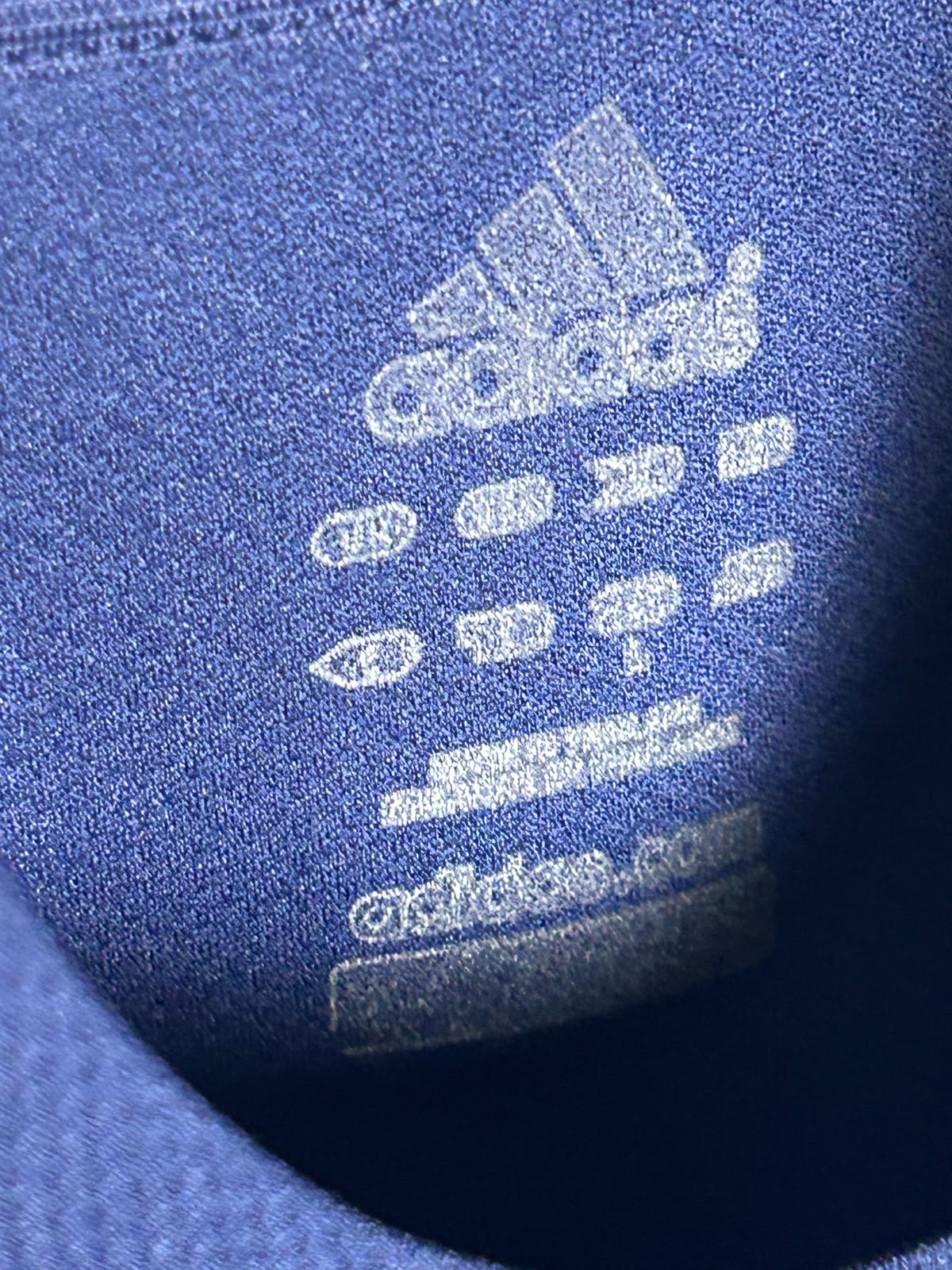Adidas Blue And White Round Neck - Large