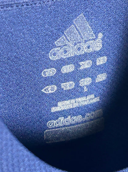 Adidas Blue And White Round Neck - Large