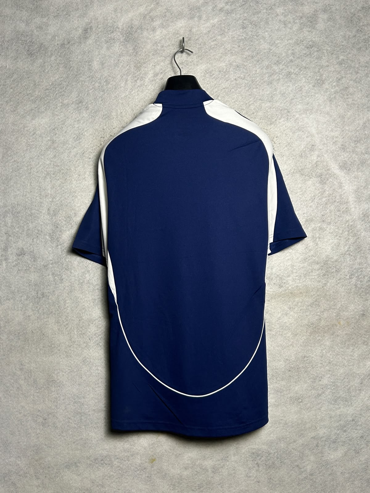 Adidas Blue And White Round Neck - Large